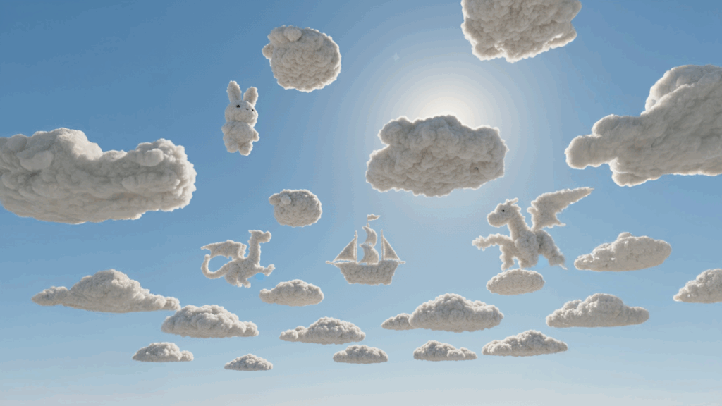 코코리가 태어난 구름 마을의 전경